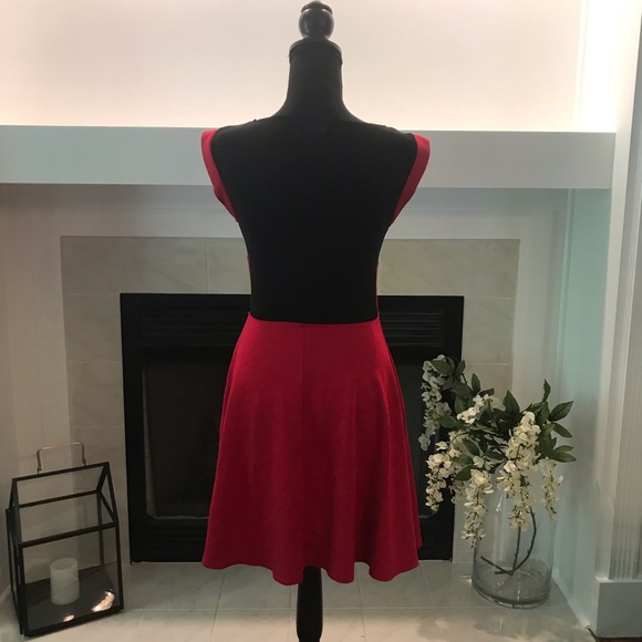 Bebe Red Sheer Top Dress - Picture 4 of 8